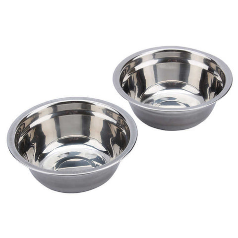 Retro Stand Double Stainless Steel Bowls