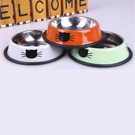 Colorful Round Stainless Steel Pet Bowls
