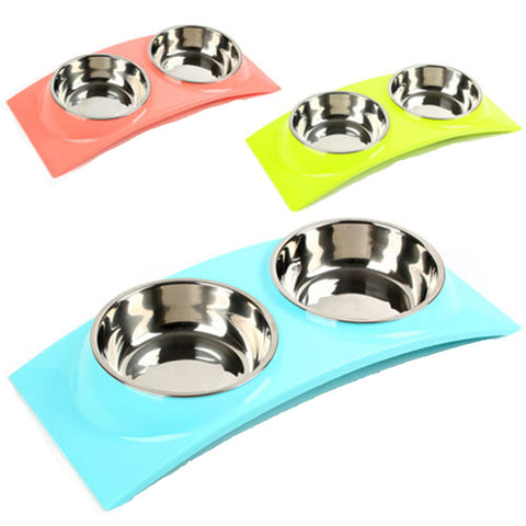 Vivid Stainless Steel 2-in-1 Feeding Bowl