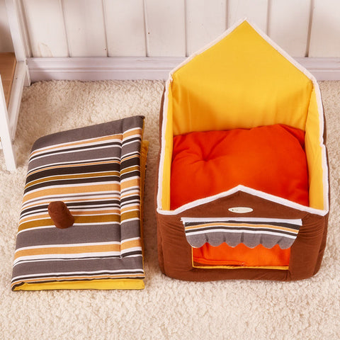Striped Removable Cover Cat House