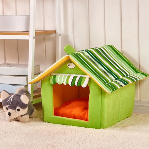Striped Removable Cover Cat House