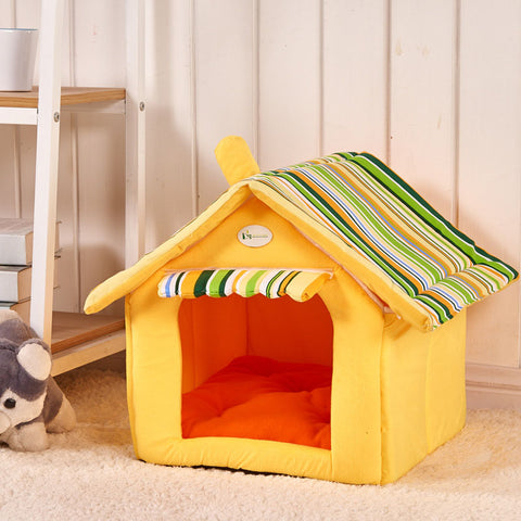 Striped Removable Cover Cat House