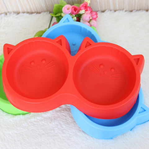 Non-toxic Plastic Cat Face Pet Bowl