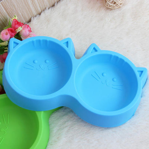 Non-toxic Plastic Cat Face Pet Bowl