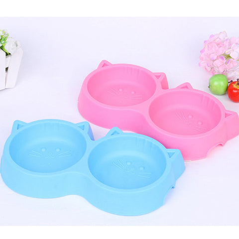 Non-toxic Plastic Cat Face Pet Bowl