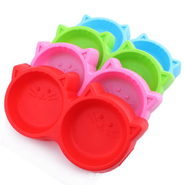 Non-toxic Plastic Cat Face Pet Bowl