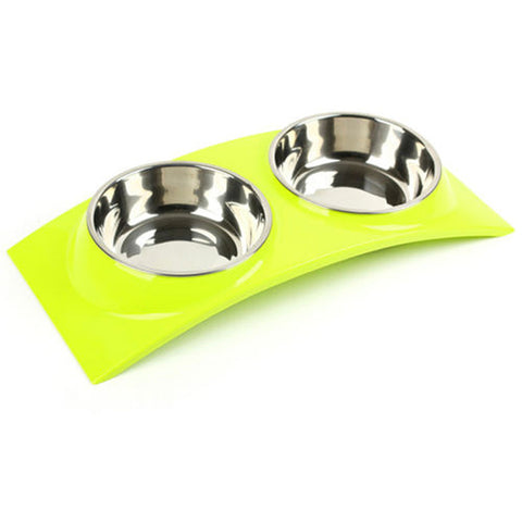 Vivid Stainless Steel 2-in-1 Feeding Bowl