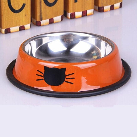 Colorful Round Stainless Steel Pet Bowls