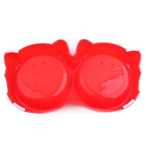 Non-toxic Plastic Cat Face Pet Bowl